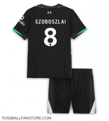 Liverpool Dominik Szoboszlai #8 Replik Auswärtstrikot Kinder 2024-25 Kurzarm (+ Kurze Hosen)